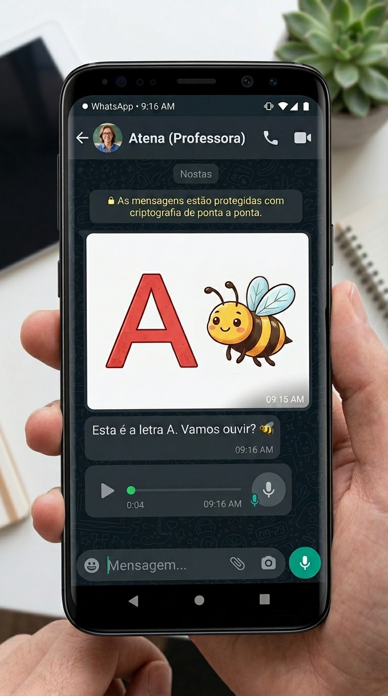 Demonstração da Atena no WhatsApp